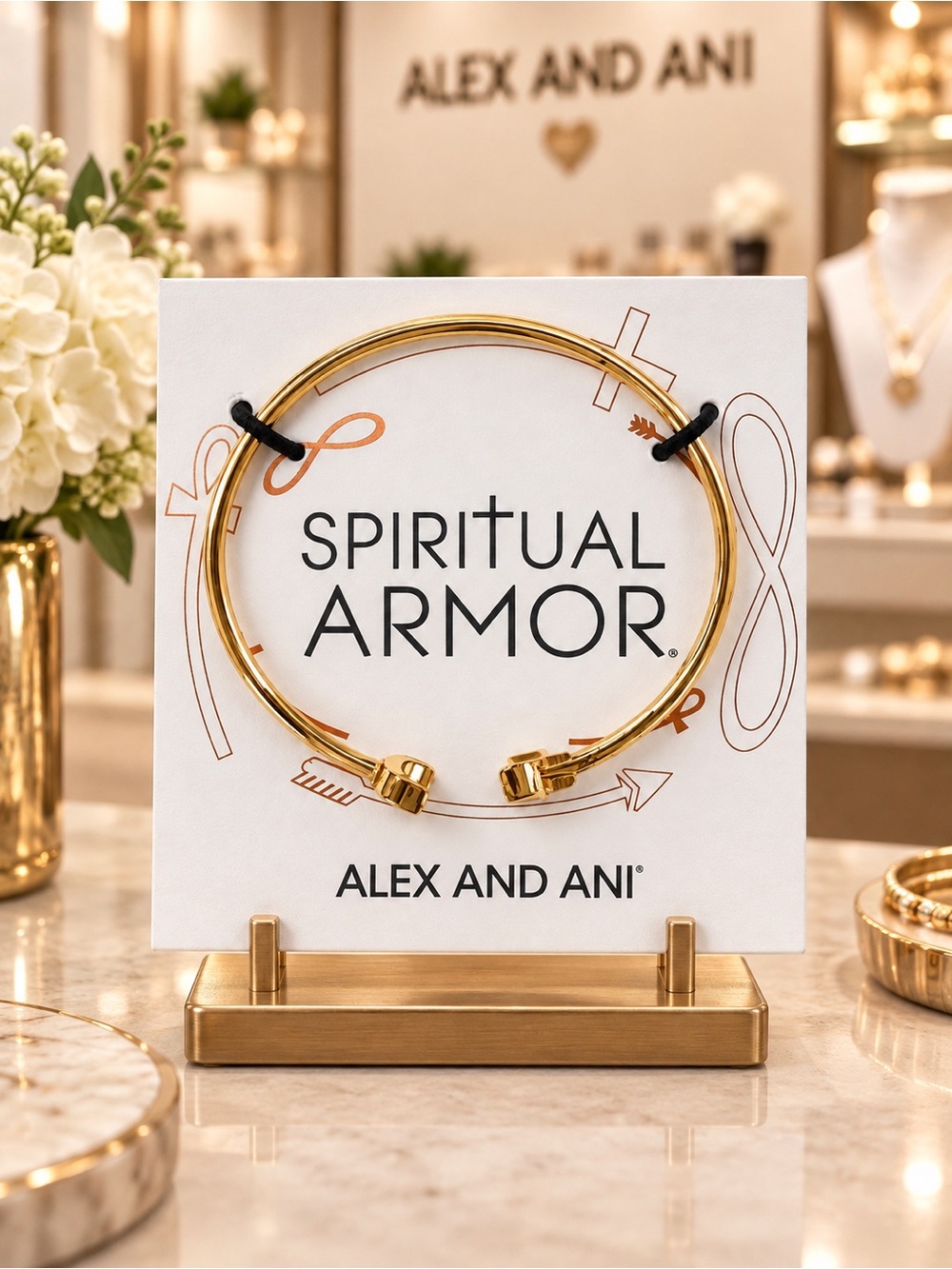 Alex and Ani Spiritual Armor Sterling Silver Gold Plated Bangle